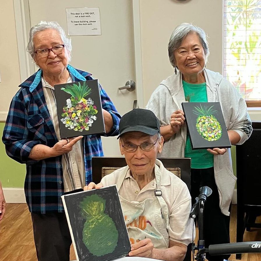 Roselani Place | Residents showing their paintings